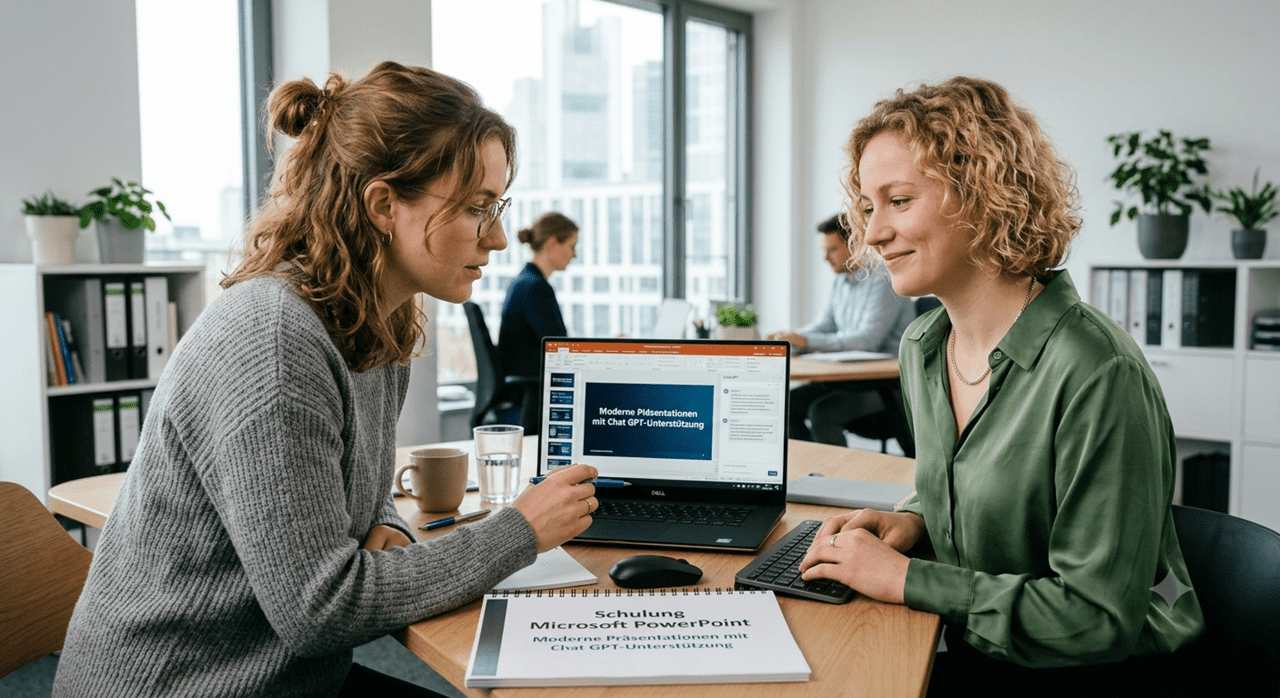 In diesem praxisnahen Microsoft PowerPoint-Kurs lernen Sie, ansprechende Folien professionell zu gestalten und die Möglichkeiten von ChatGPT gezielt für die Erstellung von Inhalten, Gliederungen und Präsentationsideen zu nutzen.