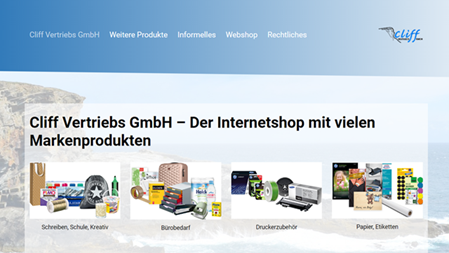 Referenz Webseite Cliff Vertriebs GmbH