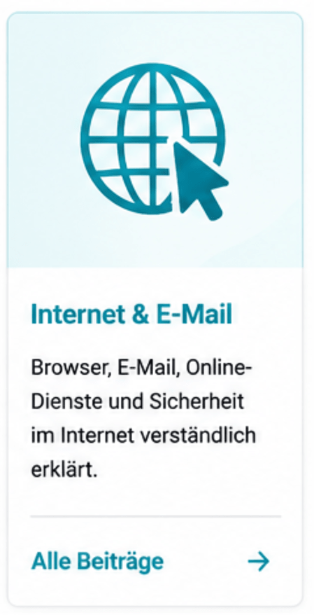 Bild-Button zu Internet & E-Mail - Browser, E-Mail, Online Dienste und Sicherheit im Internet verständlich erklärt