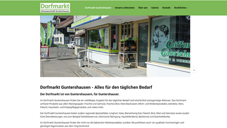 Referenz Webseite Dorfmarkt Guntershausen