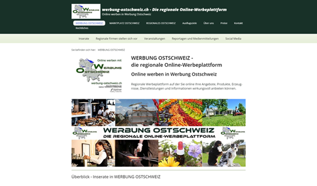 Webseite Werbung Ostschweiz