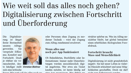 Wie weit soll das alles noch gehen? Digitalisierung zwischen Fortschritt und Überforderung