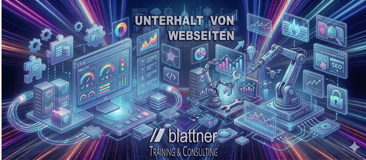 BLATTNER TRAINING & CONSULTING Unterhalt von Webseiten Bleiben Sie sichtbar – mit einer aktuellen und sicheren Website